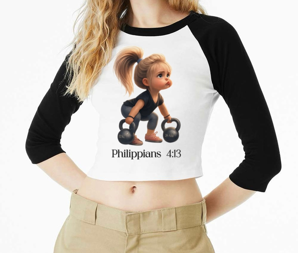 Women's three-quarter sleeve Philippians 4:13