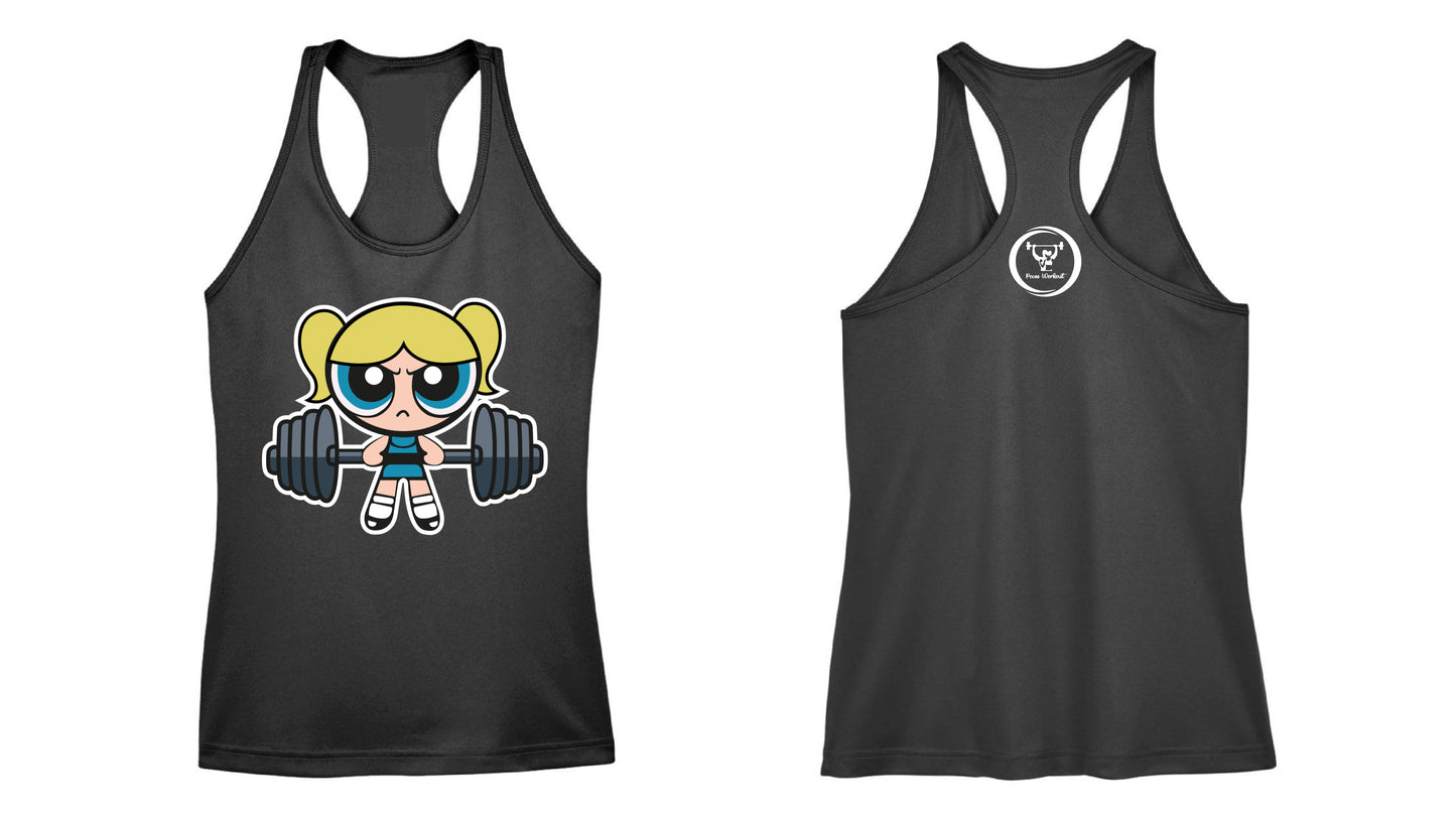 BURBUJA racerback DriFit tank top - powderpuff series