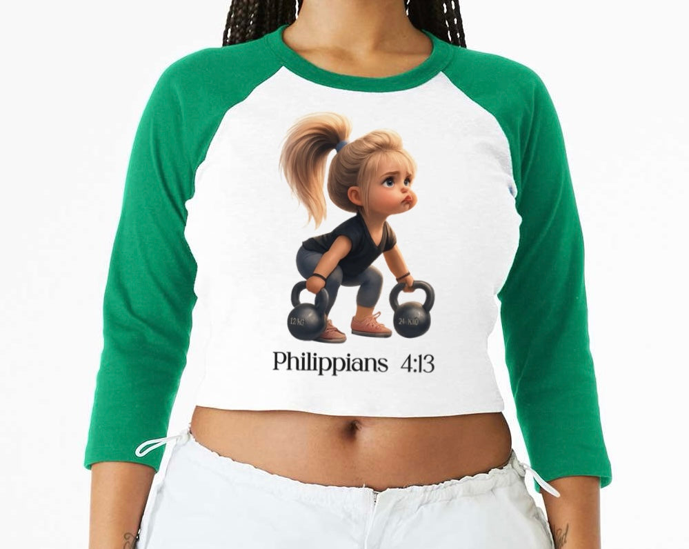 Women's three-quarter sleeve Philippians 4:13