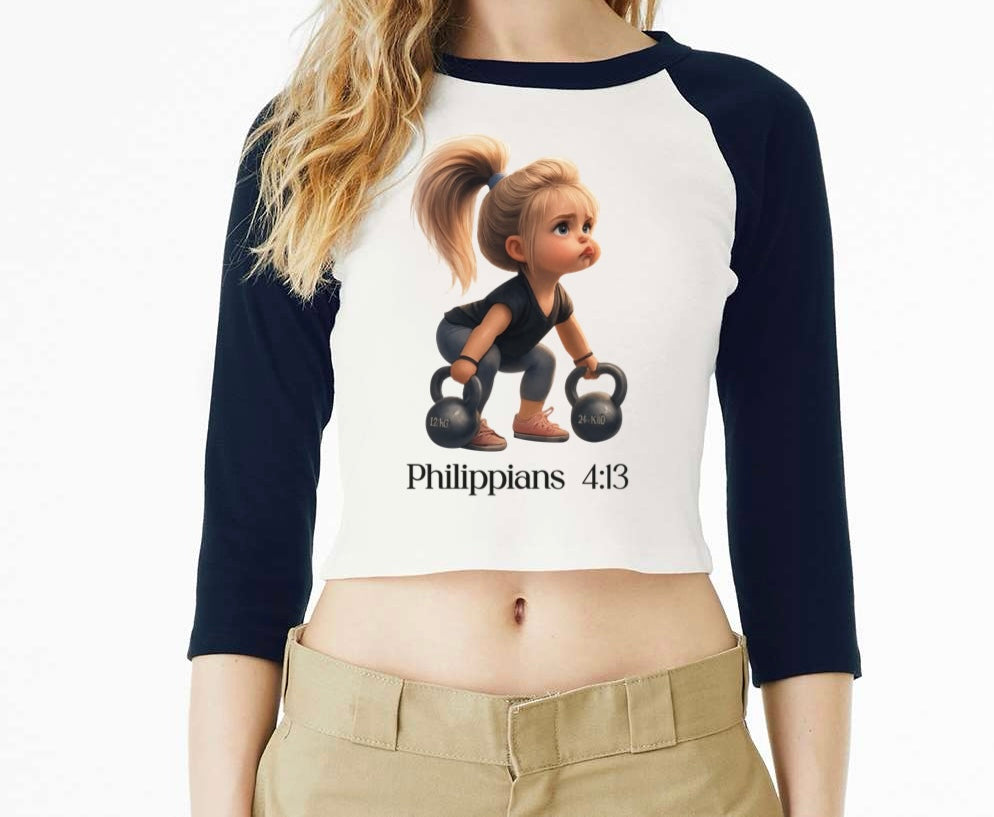 Women's three-quarter sleeve Philippians 4:13