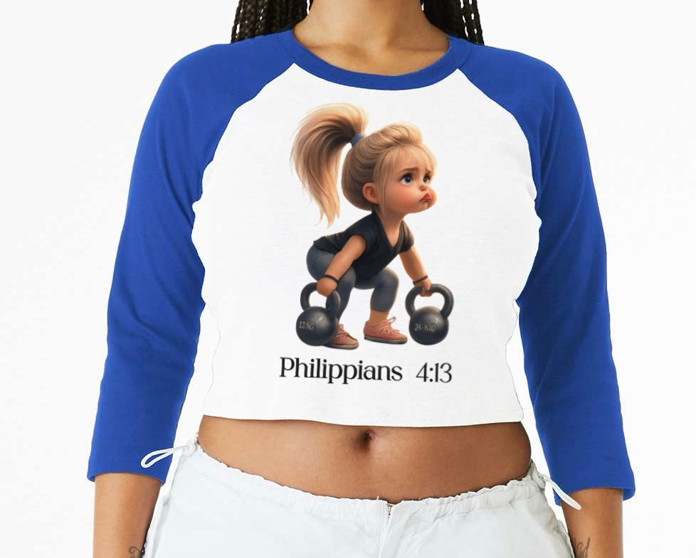 Women's three-quarter sleeve Philippians 4:13