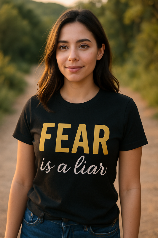 Short Sleeve Black Tshirt FEAR IS A LIAR