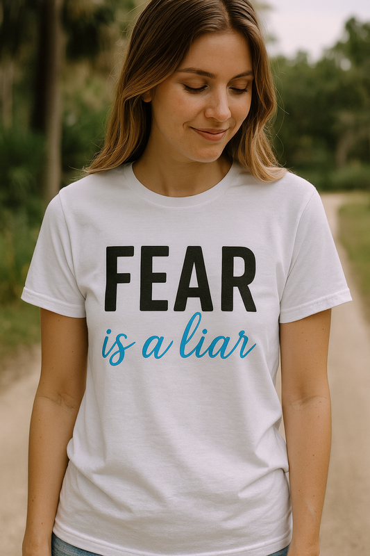 Short Sleeve white Tshirt FEAR IS A LIAR