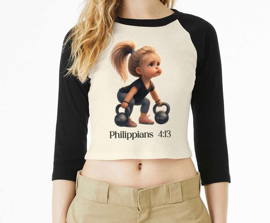 Women's three-quarter sleeve Philippians 4:13