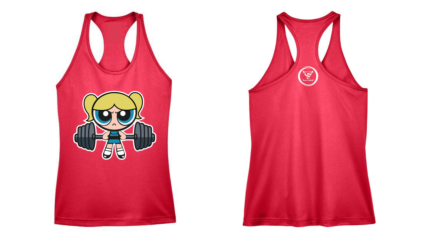 BURBUJA racerback DriFit tank top - powderpuff series