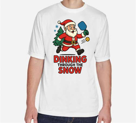 Dinking through the snow Santa Tshirt