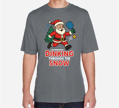 Dinking through the snow Santa Tshirt