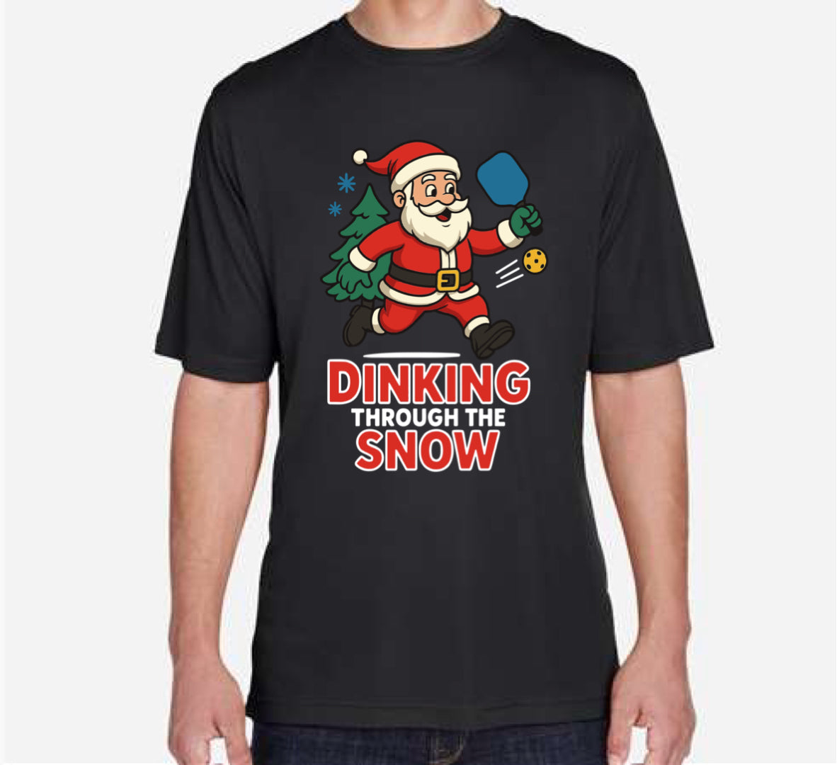 Dinking through the snow Santa Tshirt