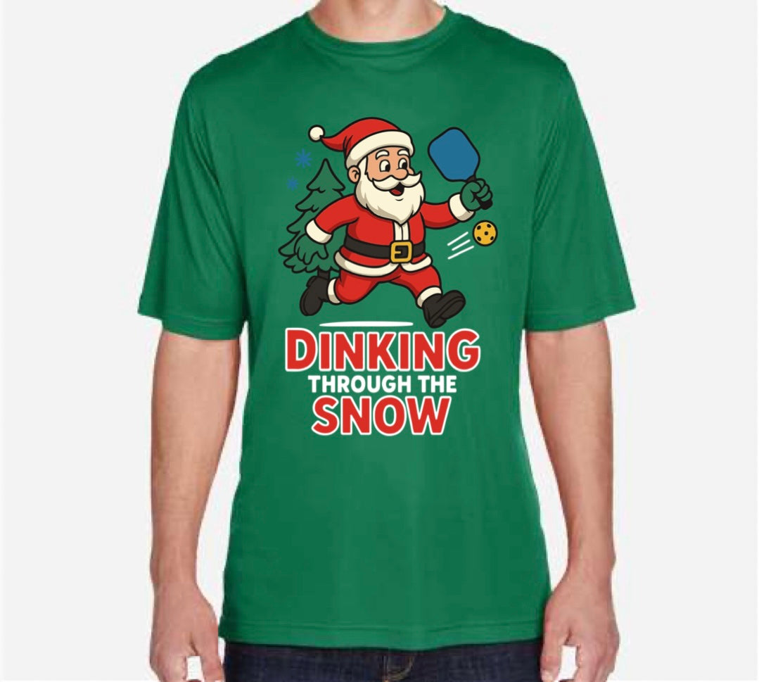 Dinking through the snow Santa Tshirt