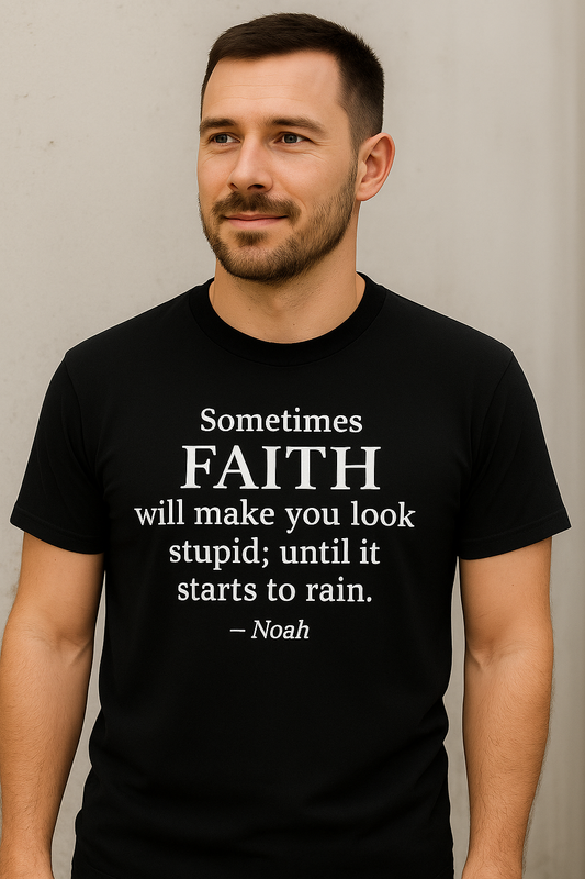 Faith like Noah s/s cotton black t-shirt