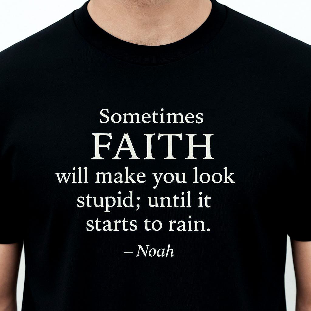 Faith like Noah s/s cotton black t-shirt
