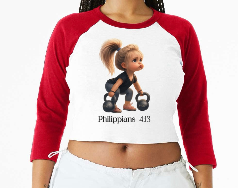 Women's three-quarter sleeve Philippians 4:13